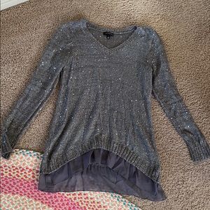 Sequin babydoll lightweight sweater